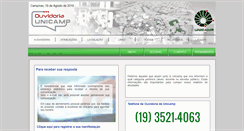 Desktop Screenshot of ouvidoria.unicamp.br